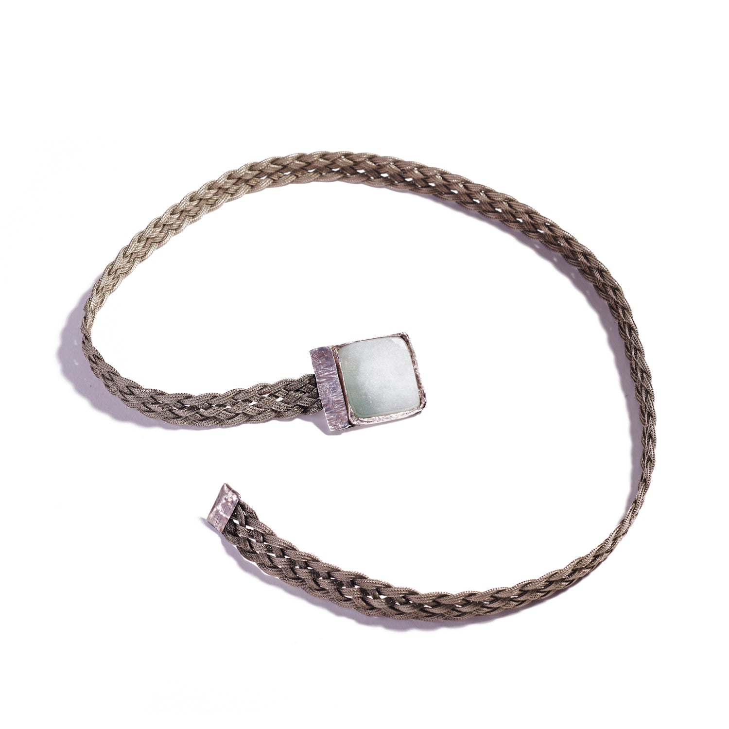 Woven Silver Belt and Jade Buckle