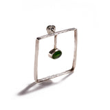 Deep Green Jade and Sterling Silver Brooch I