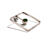 Deep Green Jade and Sterling Silver Brooch I