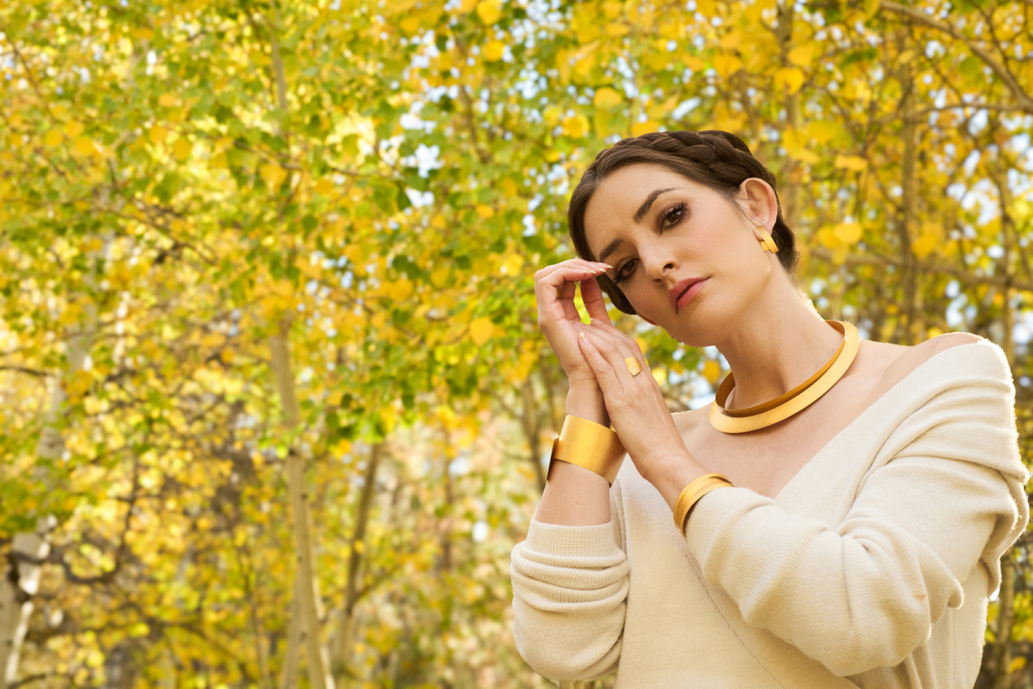 Double Circle Gold Necklace