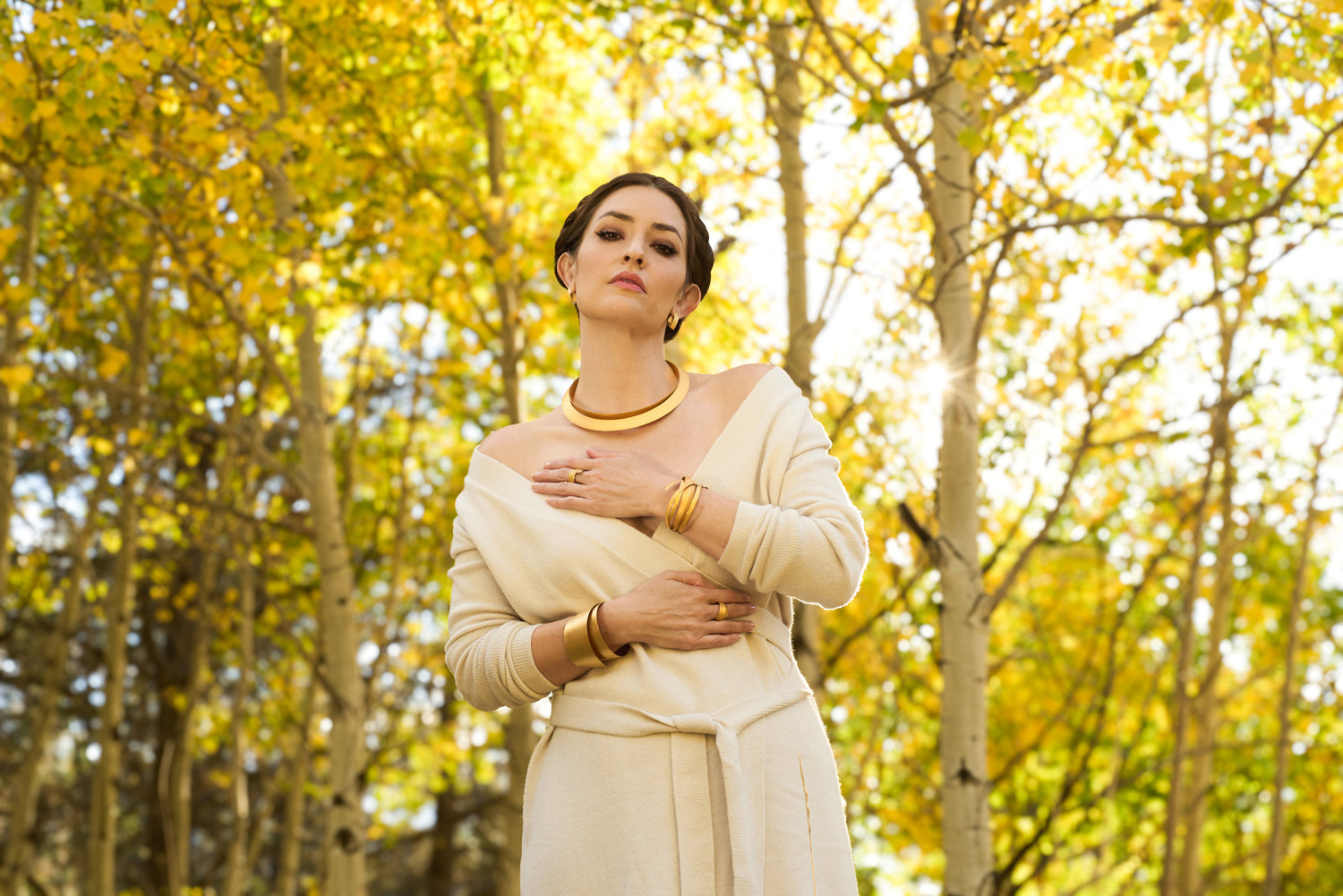 Double Circle Gold Necklace