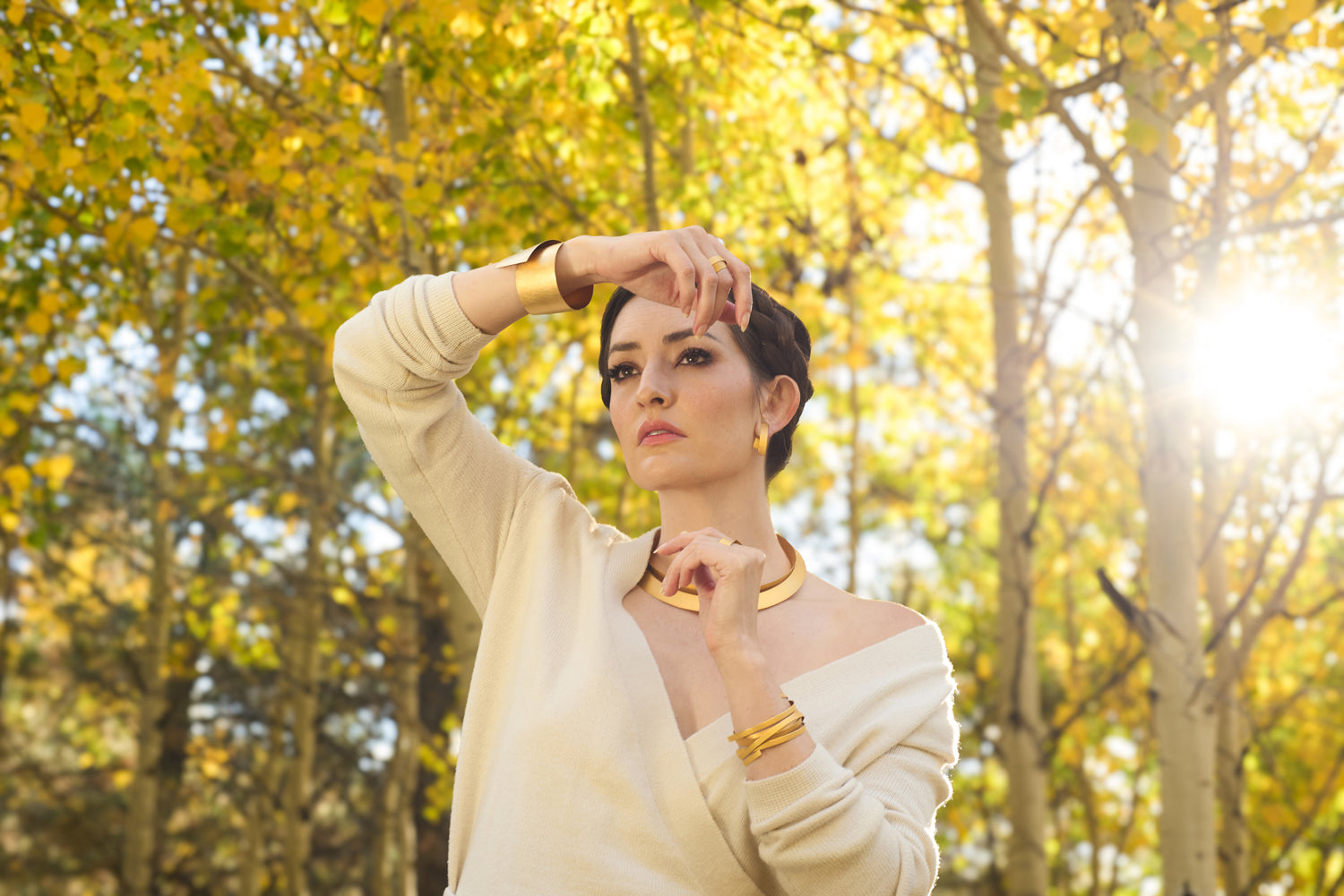 Wide Gold Wrap Bracelet