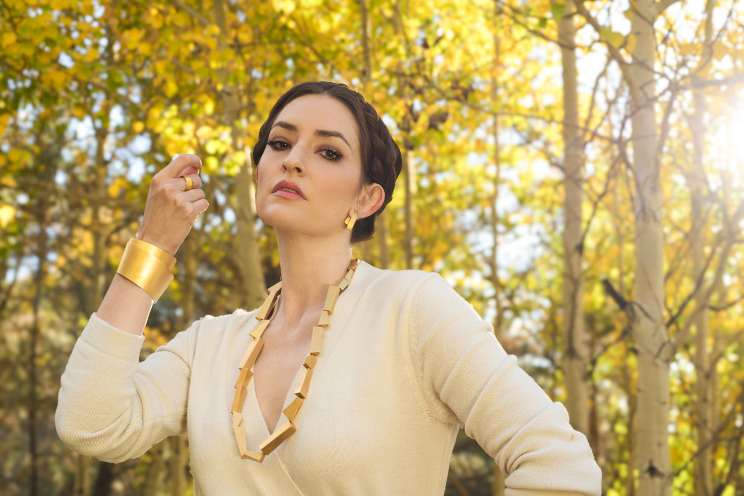 Geometrical Gold Cube Necklace