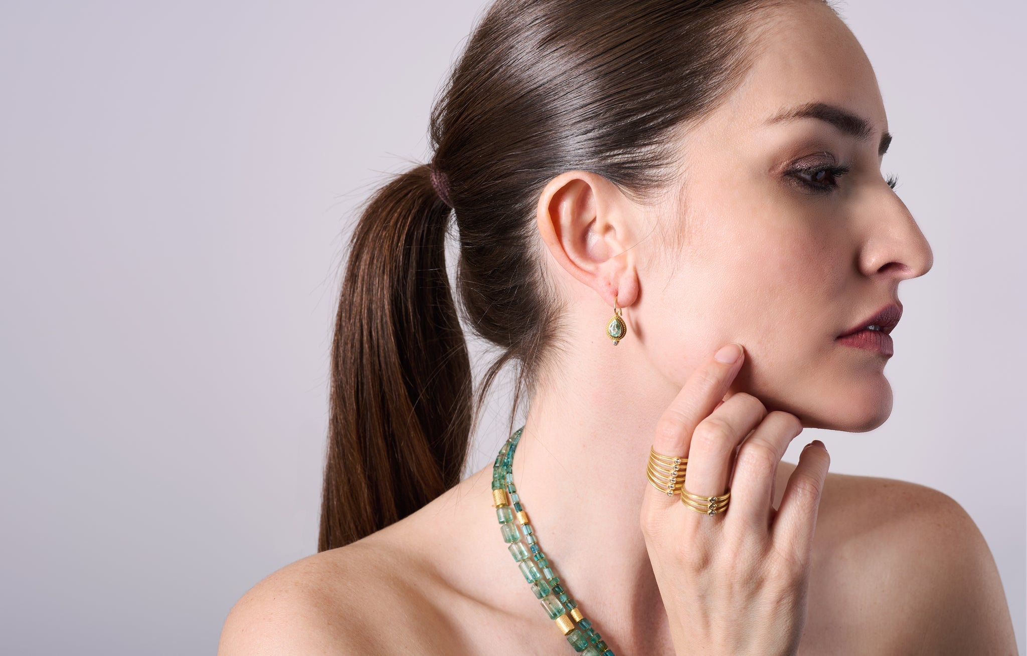 Bi-Colored Tourmaline Bead Necklace