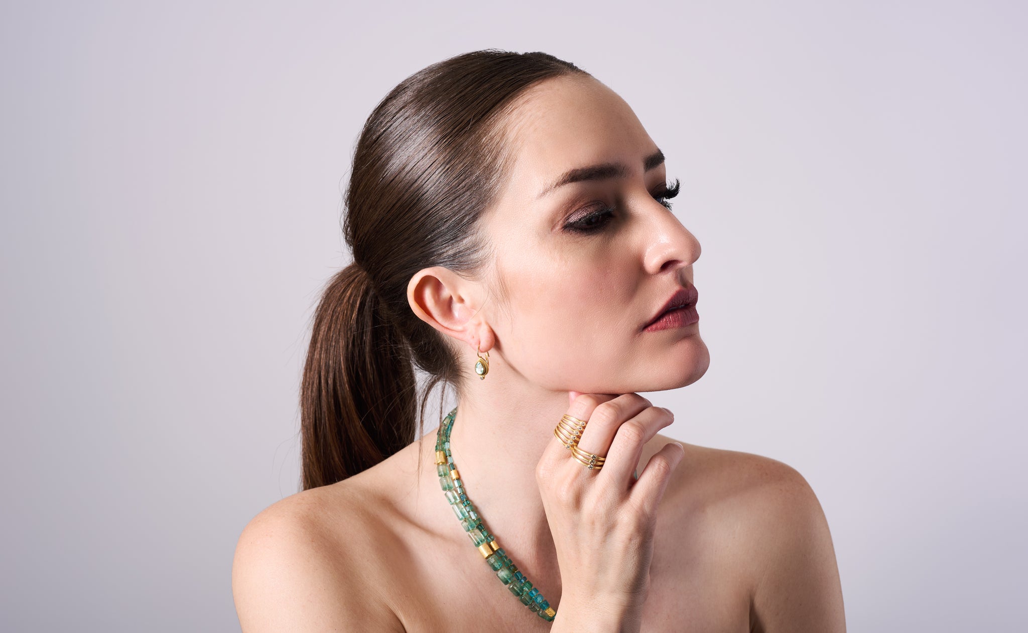 Bi-Colored Tourmaline Bead Necklace