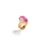 Oval Pink Tourmaline Ring in Gold