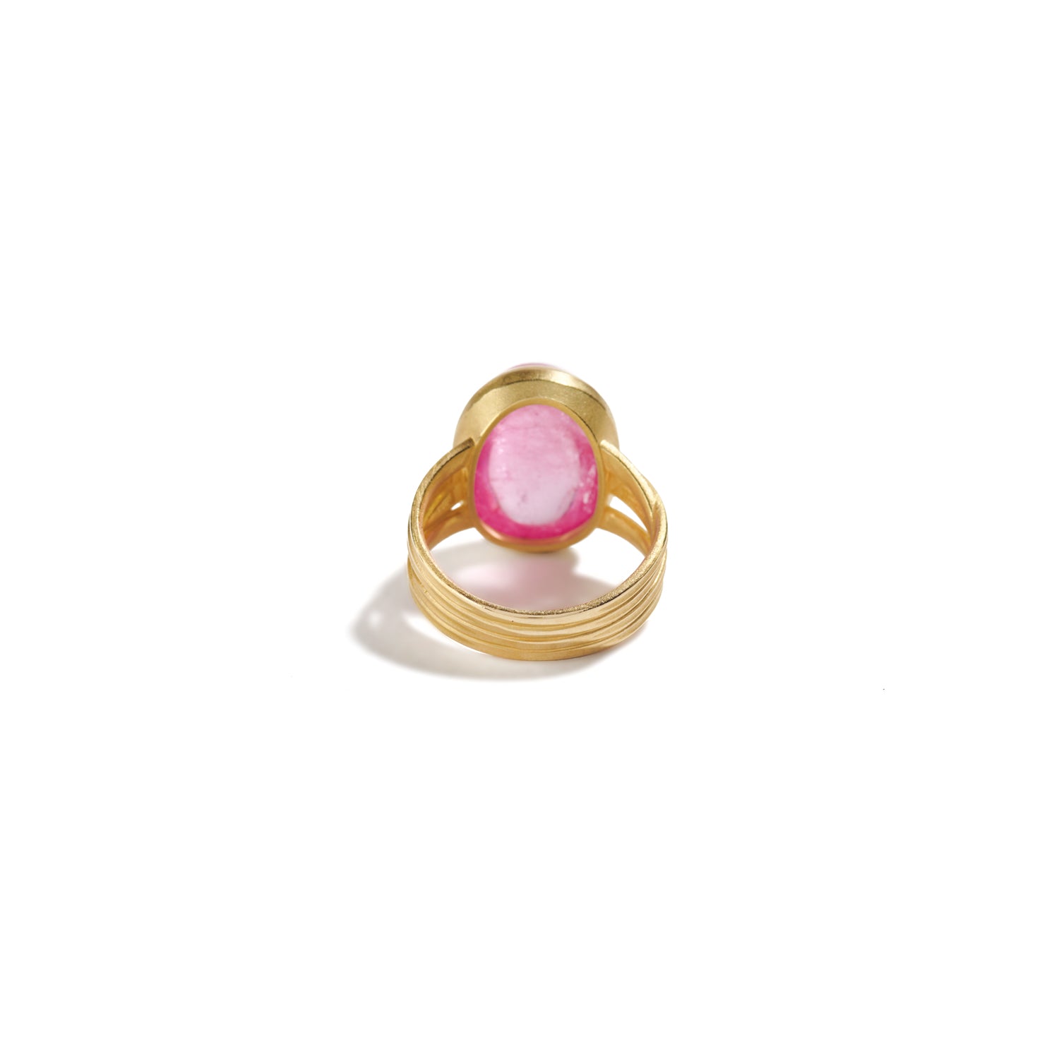 Oval Pink Tourmaline Ring in Gold