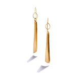 Elongated Gold Flute Earrings