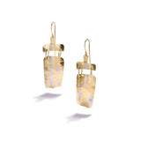 Gold and Platinum Double Drop Earrings