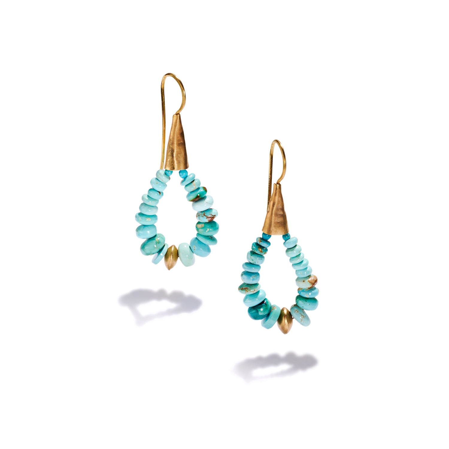 Darling Darlene Turquoise Beaded Loop Earrings