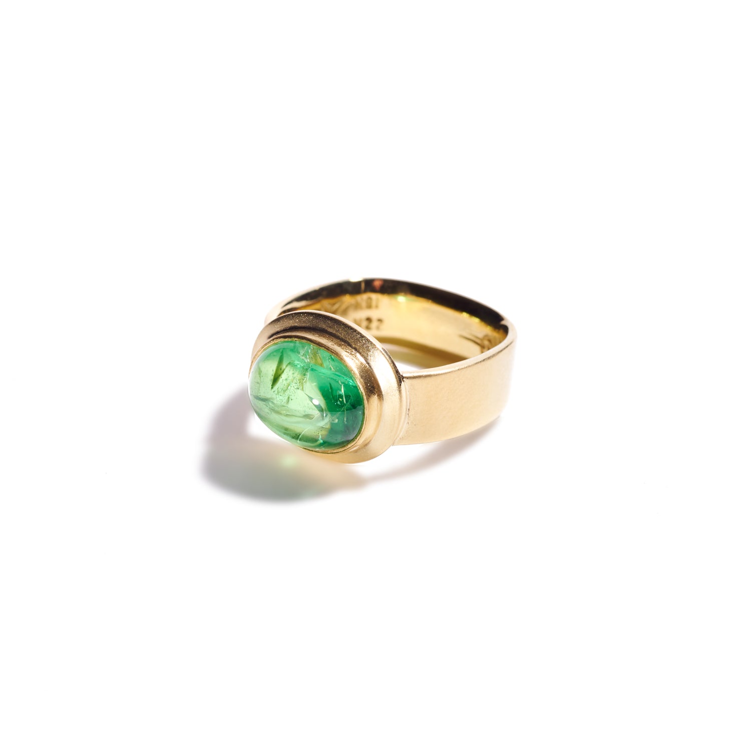 Cabochon Tsavorite Garnet Ring