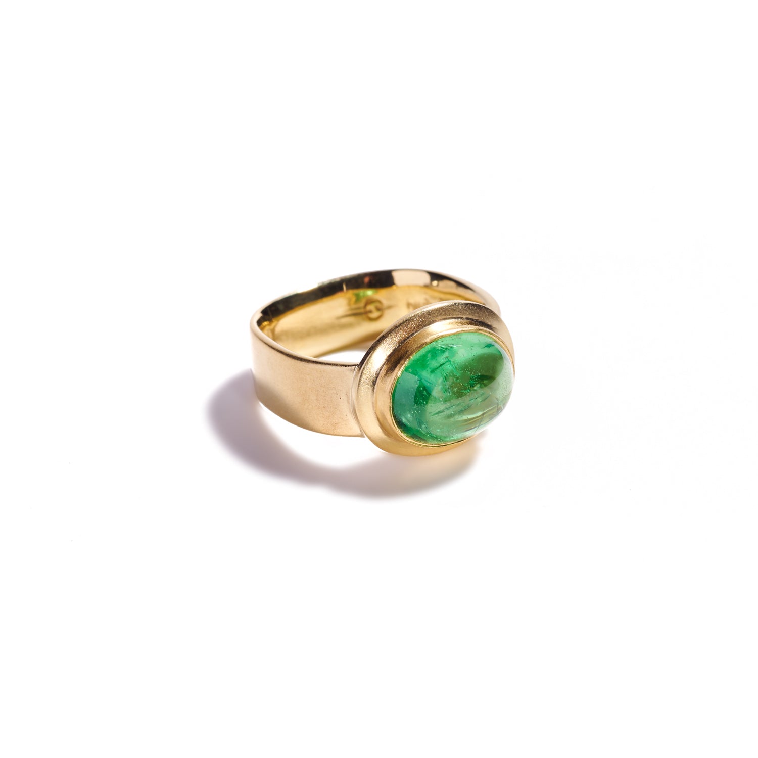 Cabochon Tsavorite Garnet Ring