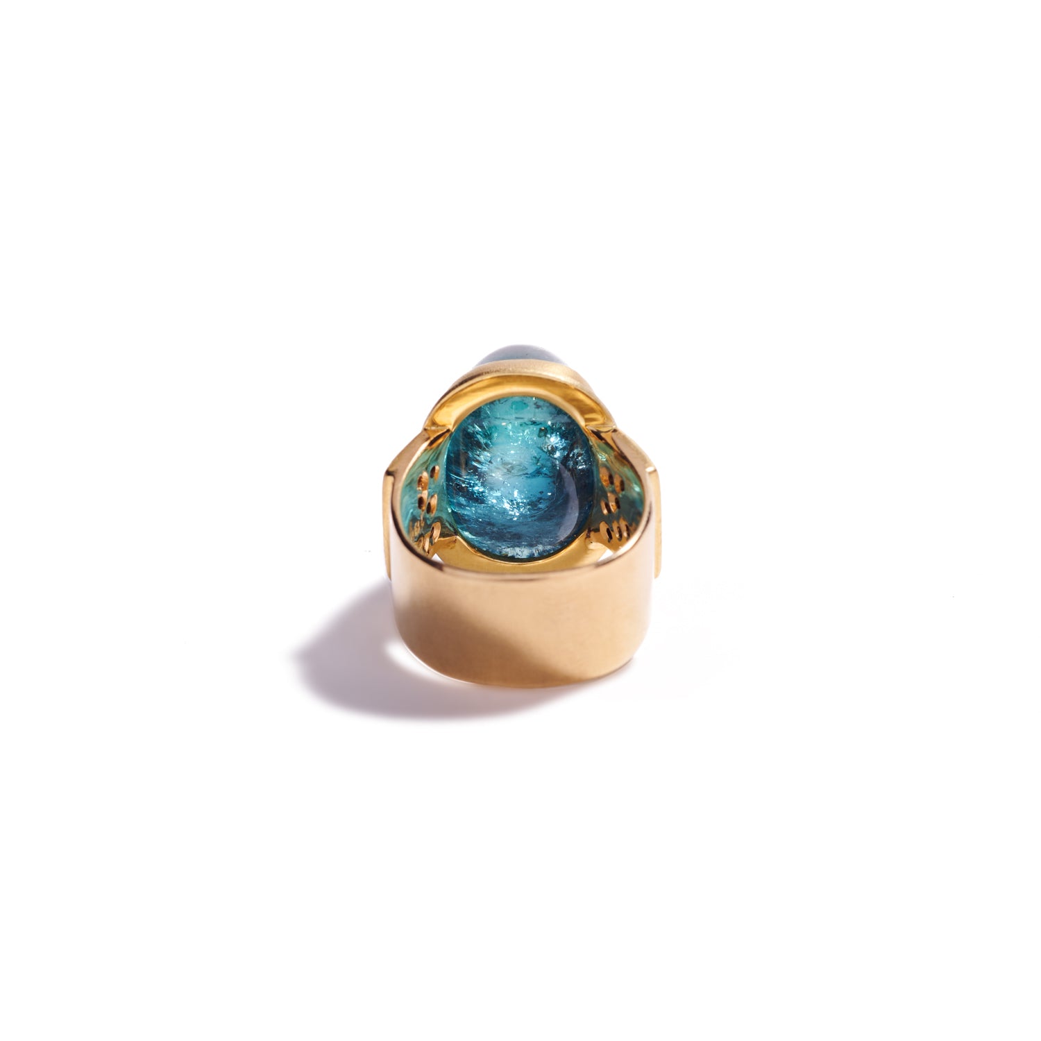 Indicolite Tourmaline Gum Drop Ring