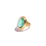 Oval Cabachon Green Tourmaline Ring