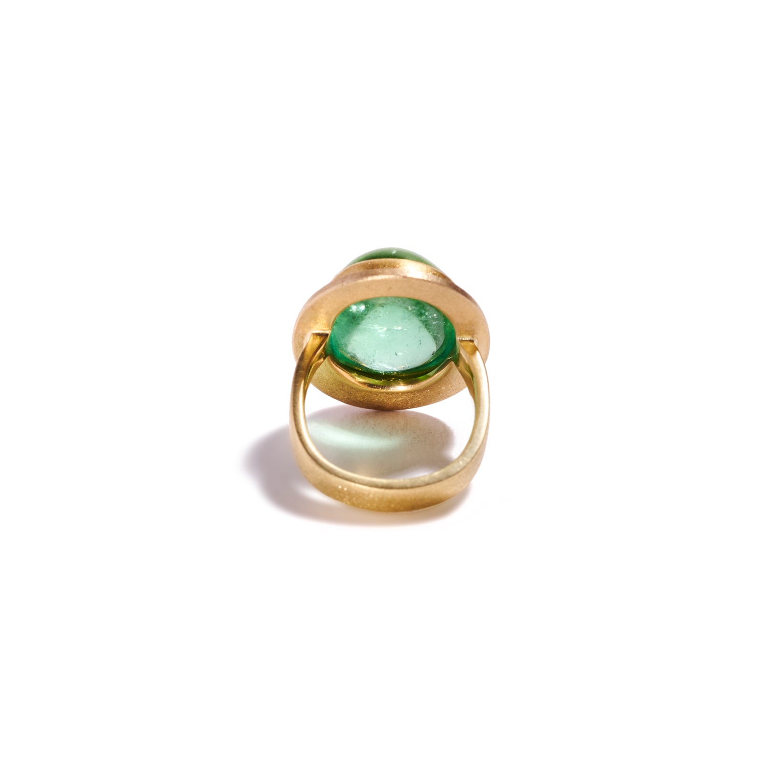 Oval Cabachon Green Tourmaline Ring