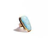 #8 Mine Cabochon Turquoise Elongated Ring