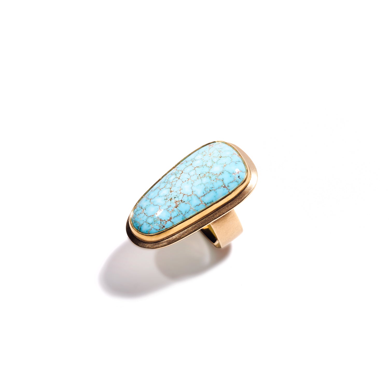 #8 Mine Cabochon Turquoise Elongated Ring