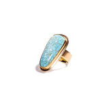 #8 Mine Cabochon Turquoise Elongated Ring