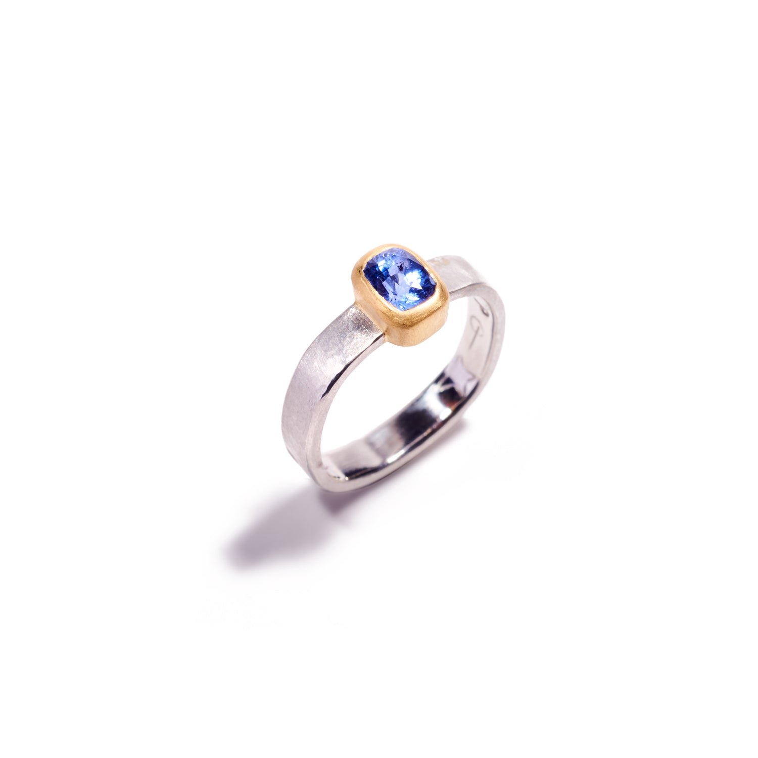 Platinum and Blue Sapphire Ring