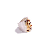 Ruby and Sapphire Honey Comb Ring