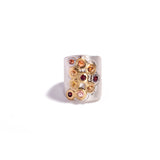 Ruby and Sapphire Honey Comb Ring