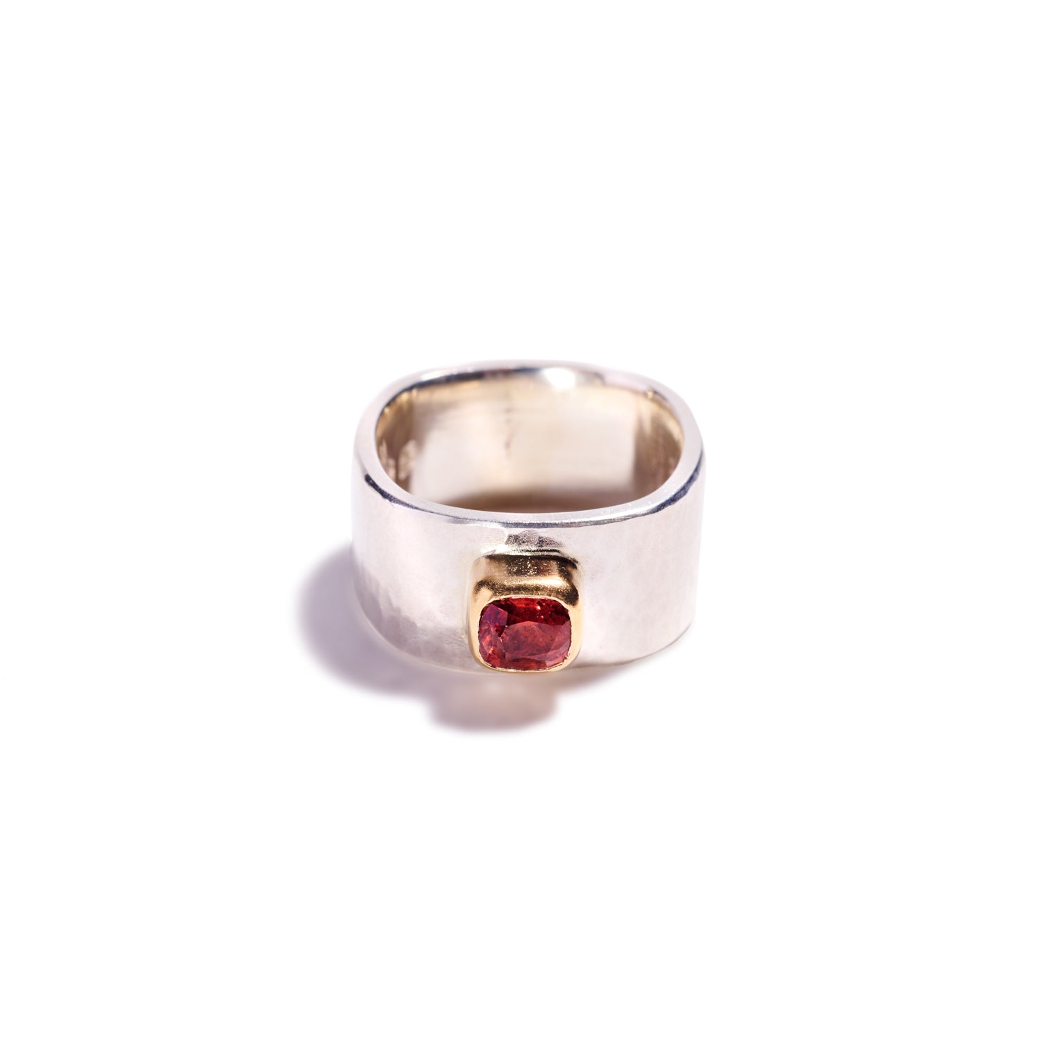 Faceted Red Spinel Ring