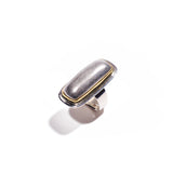 Native Cabochon Silver Elongated Ring