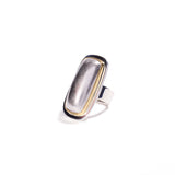 Native Cabochon Silver Elongated Ring