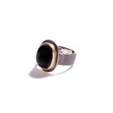 Oval Cabochon Black Tourmaline Ring