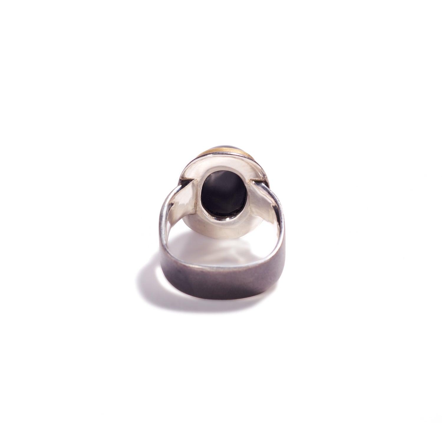 Oval Cabochon Black Tourmaline Ring