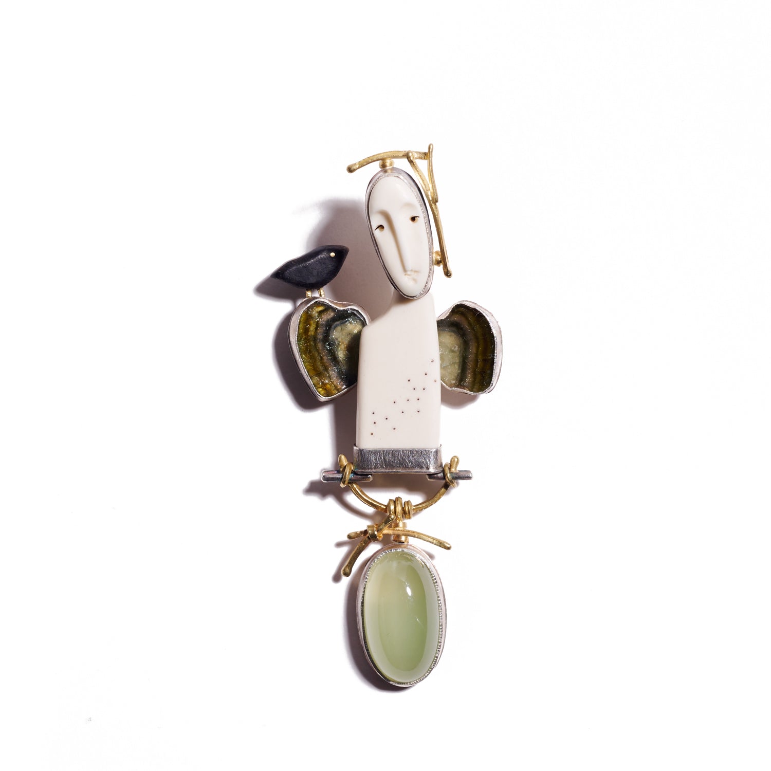 Tourmaline Winged Goddess Pin/Pendant