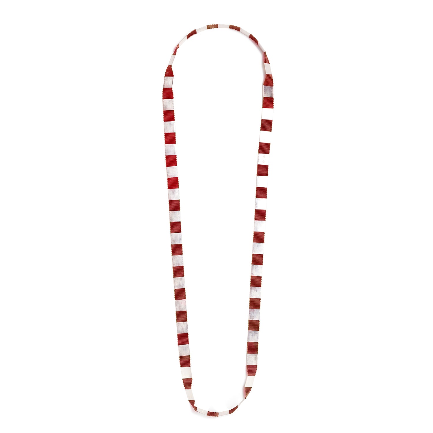 Classic Square Ribbon Necklace~ Red