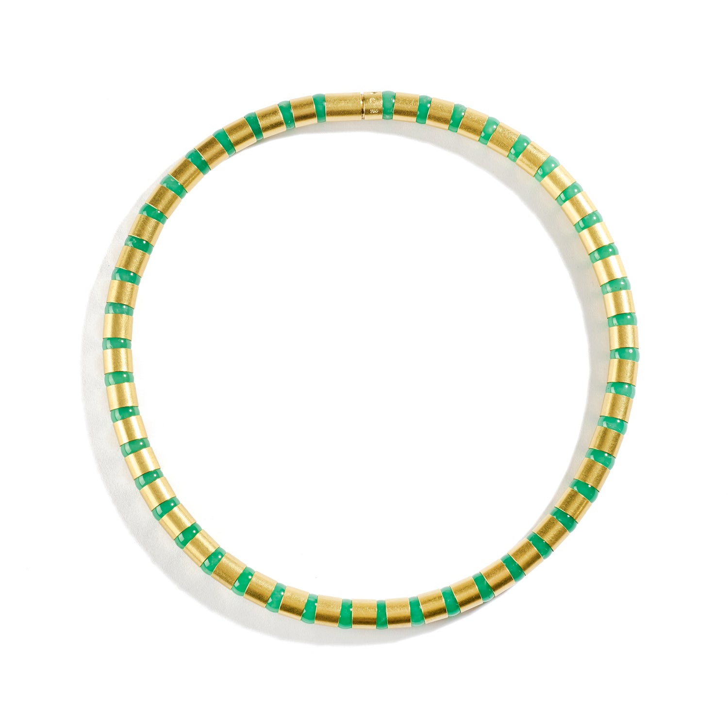 Cleopatra Gold Collier~8mm Chrysoprase