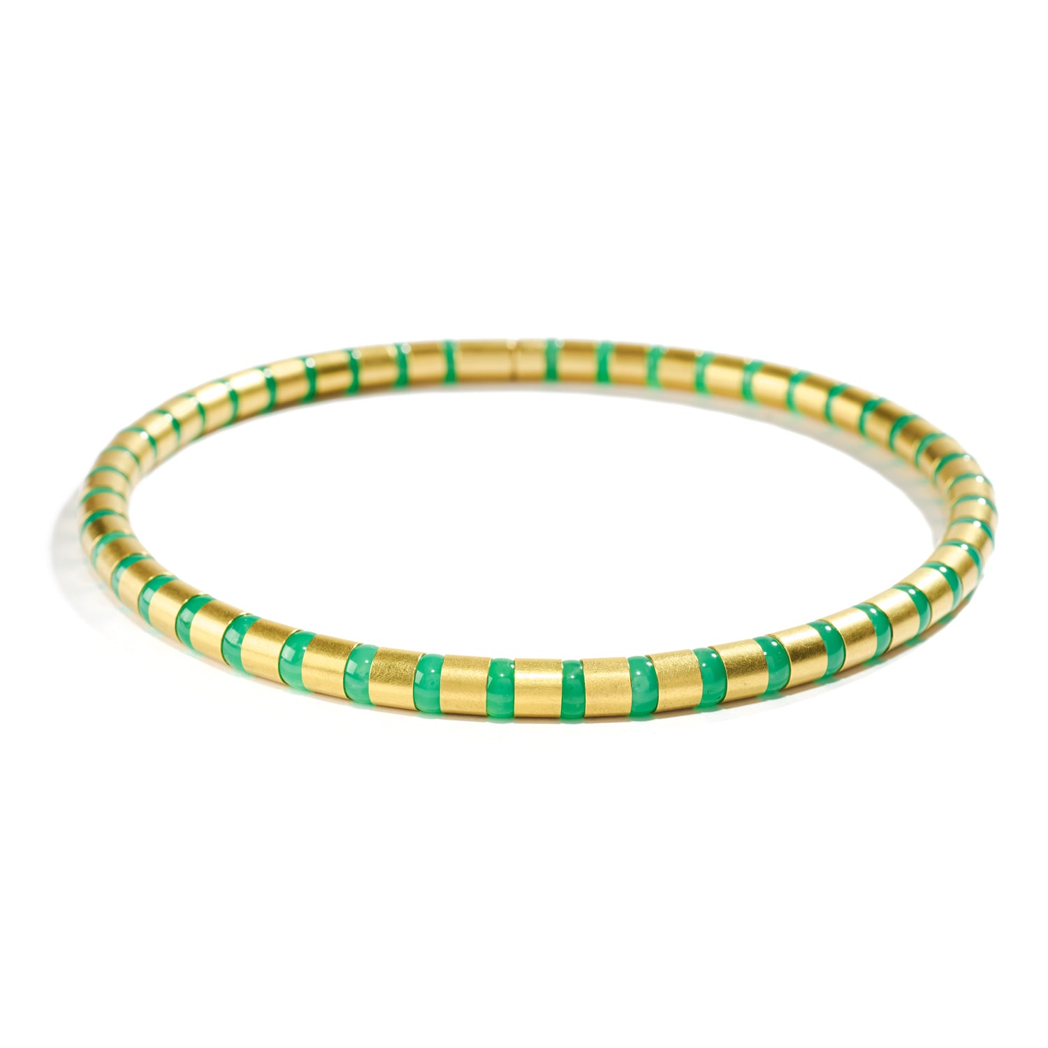 Cleopatra Gold Collier~8mm Chrysoprase