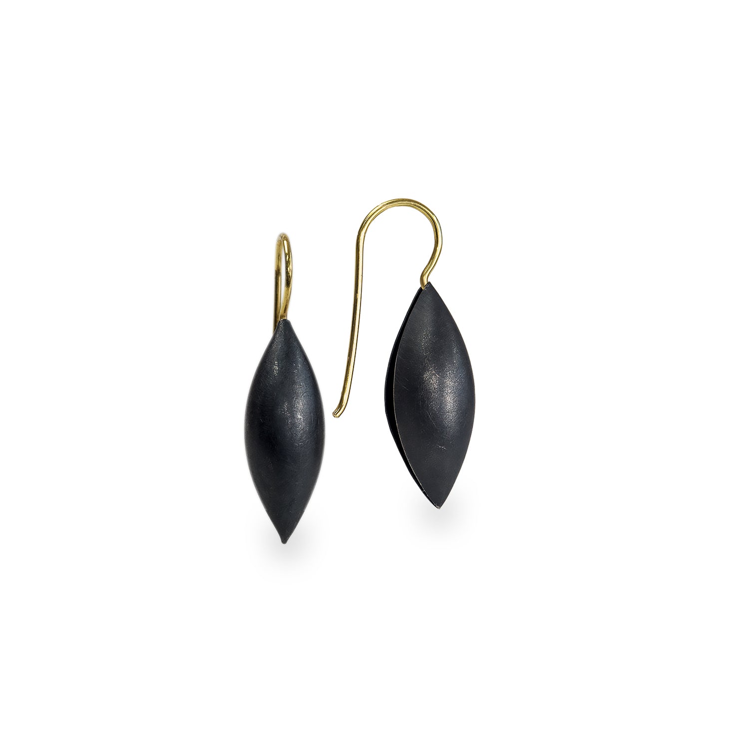 Oxidized Sterling Silver Cocoon Pendant Earrings ~25mm