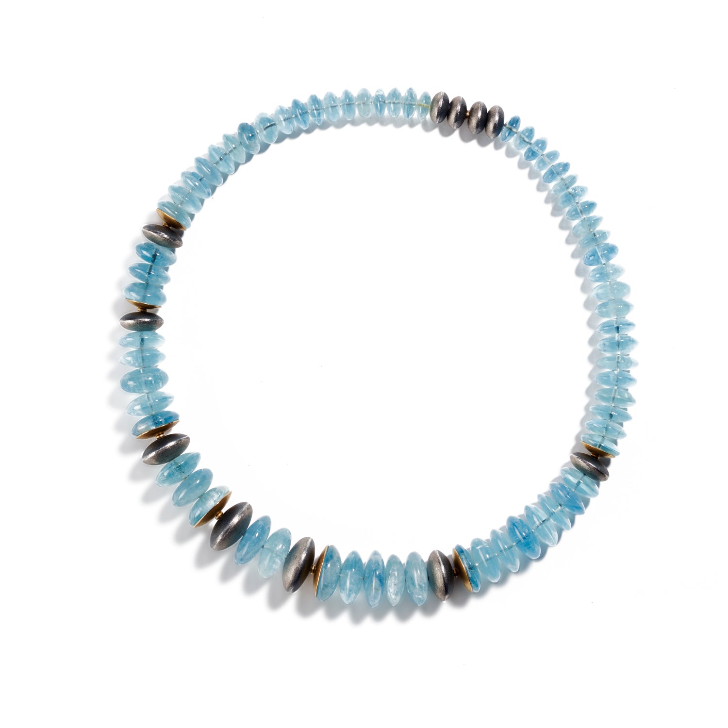 Aquamarine Disk Necklace