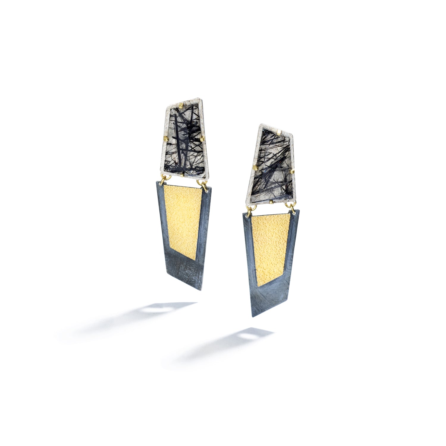 Tourmalated Quartz Platform Earrings