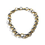 18" Gold and Silver Hammered Link Chain