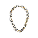 18" Gold and Silver Hammered Link Chain