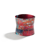 Crazed Fluted Spiral Bangle in Red