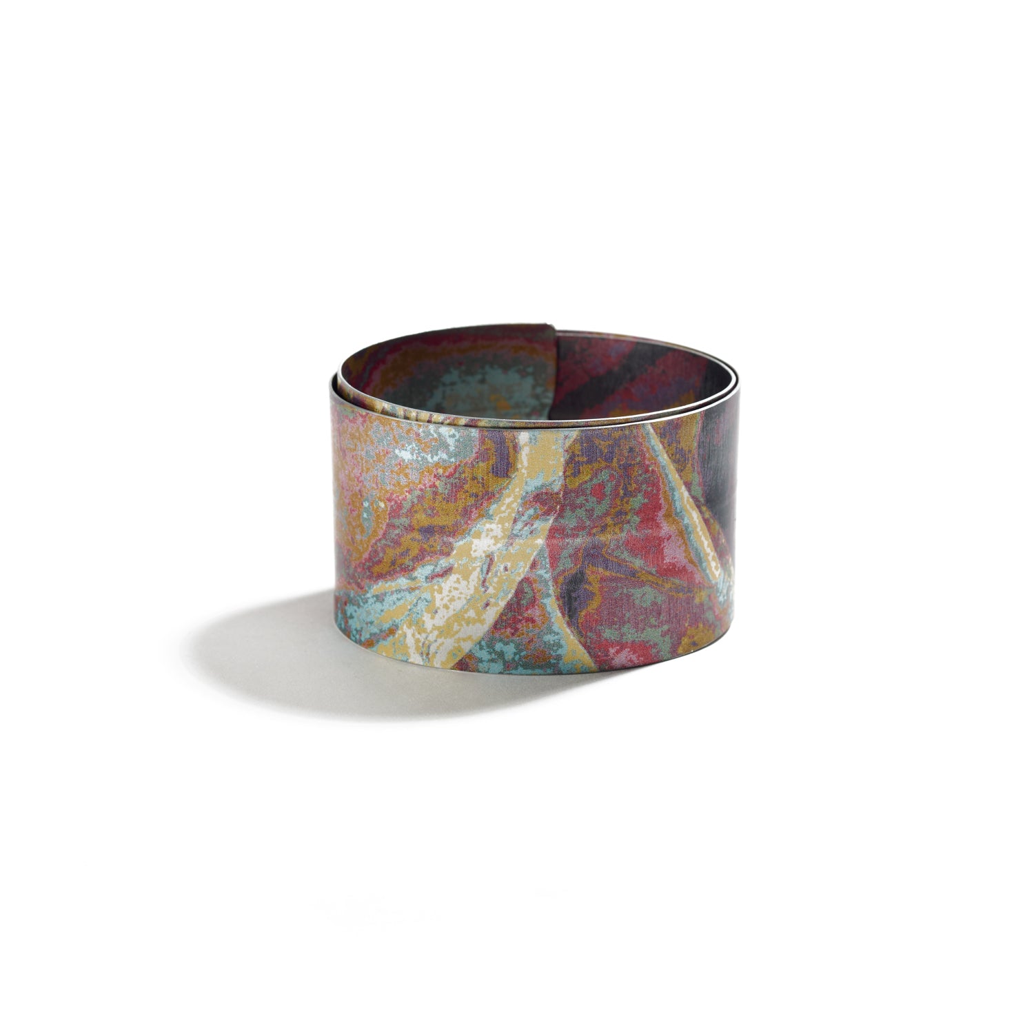 Small Crazed Fluted Bangle in Ocher