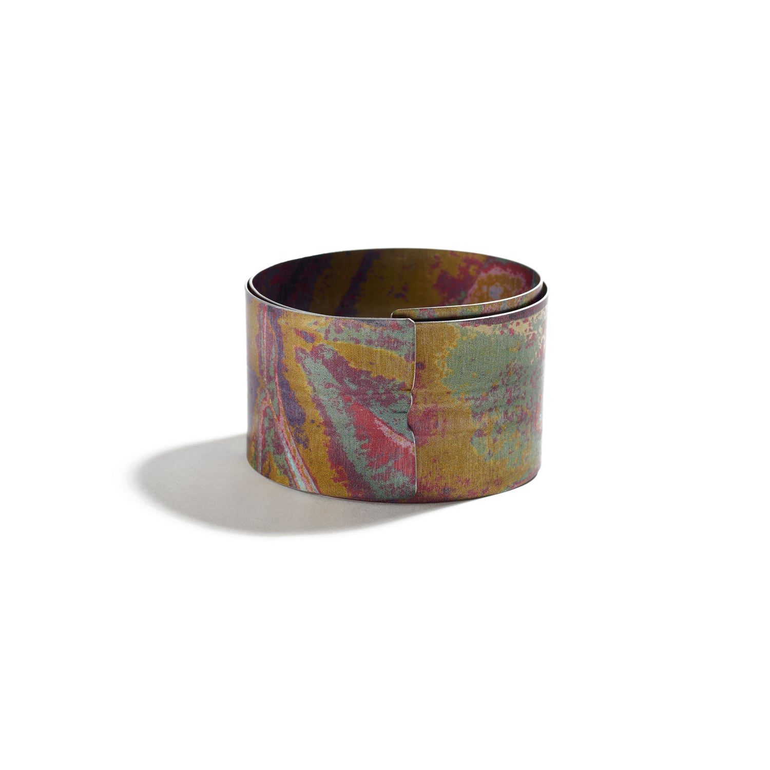 Small Crazed Fluted Bangle in Ocher