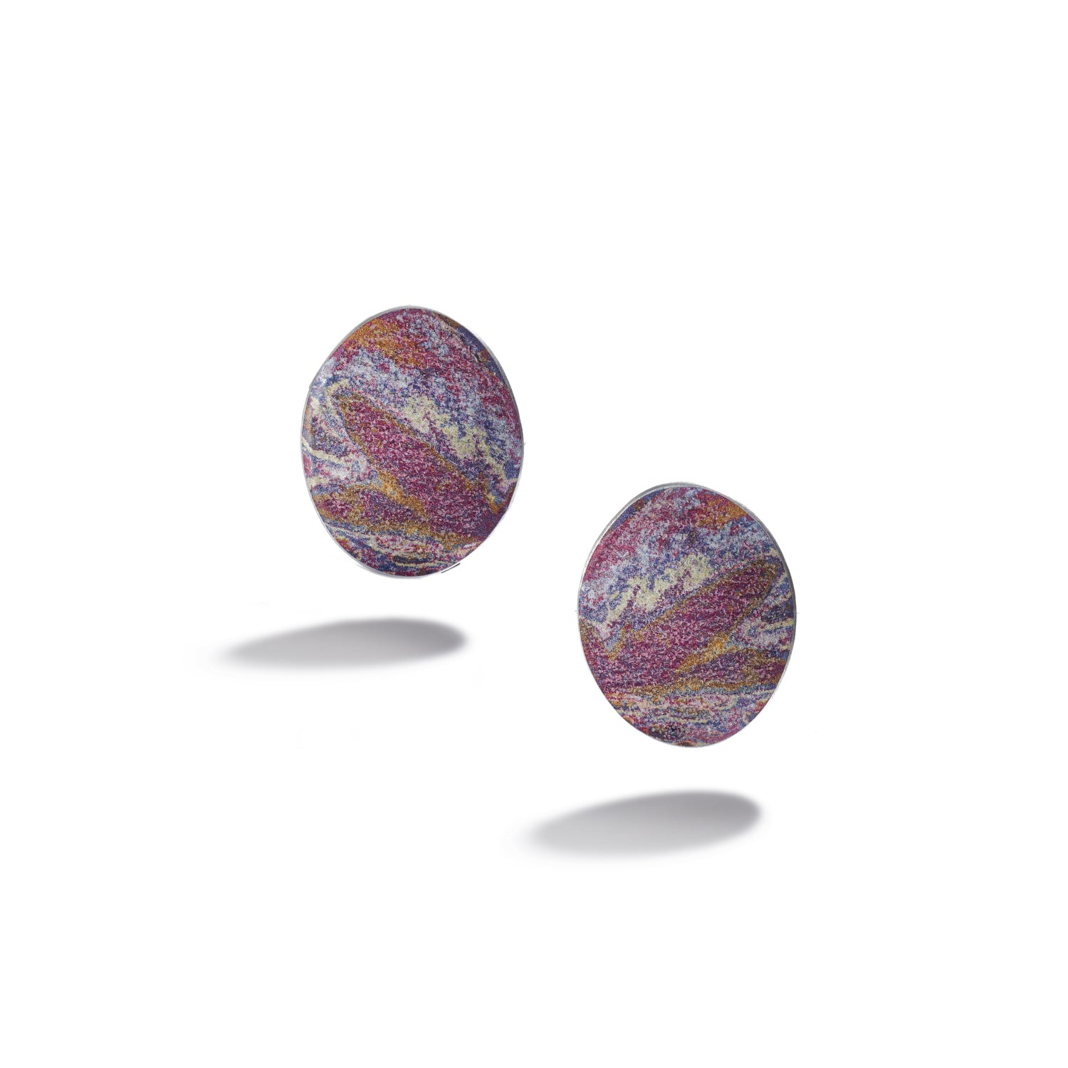 Purple Oval Earclips