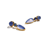 Gold and Chalcedony Earrings