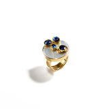 Gold and Pearl Sapphire Ring