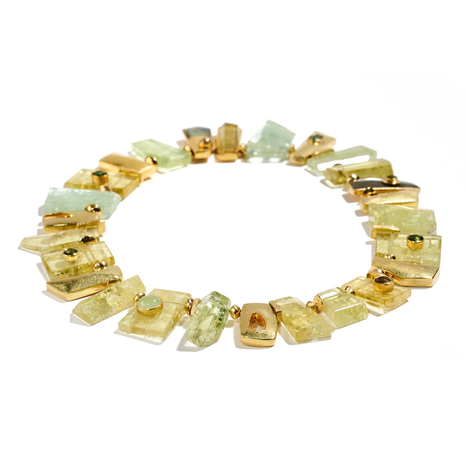 Gold and Green Tourmaline Necklace