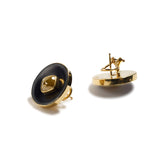 Black Jade and Yellow Diamond Earrings