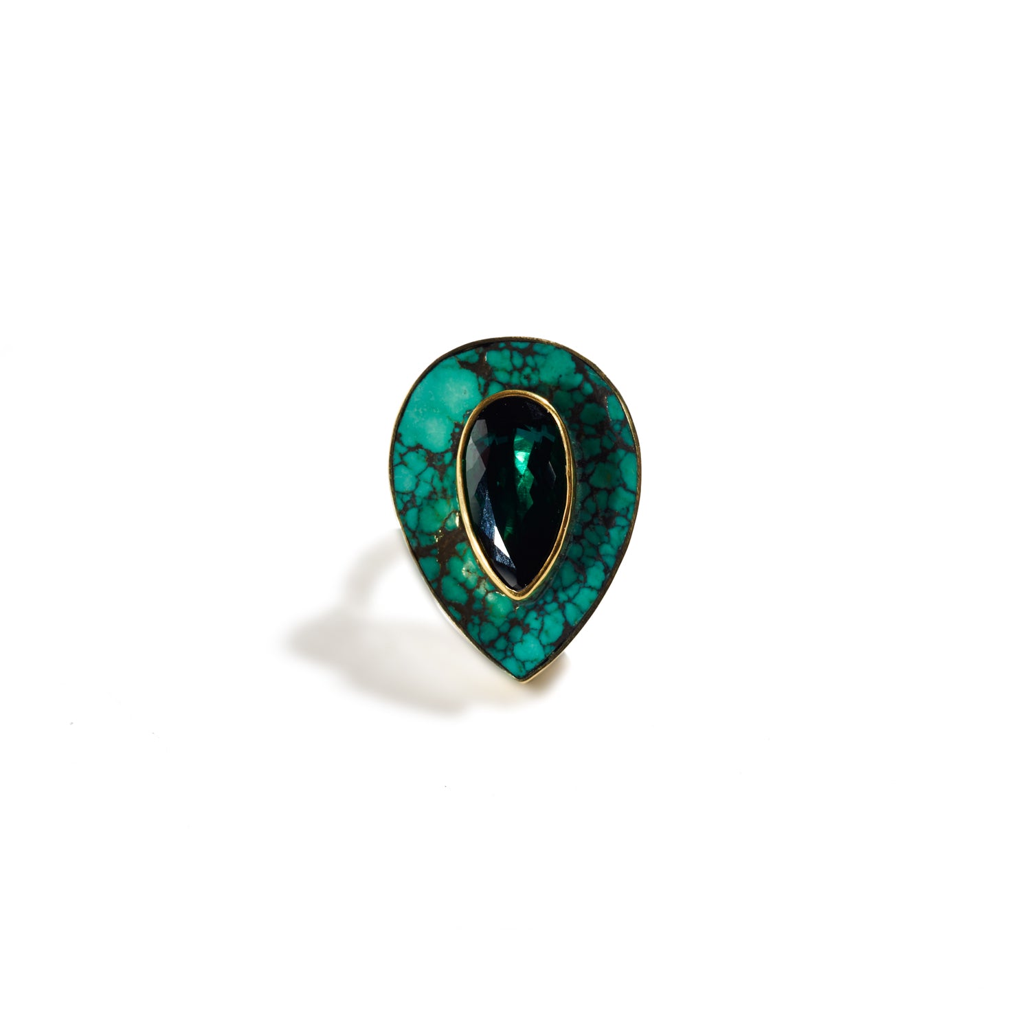 Tourmaline and Turquoise Ring