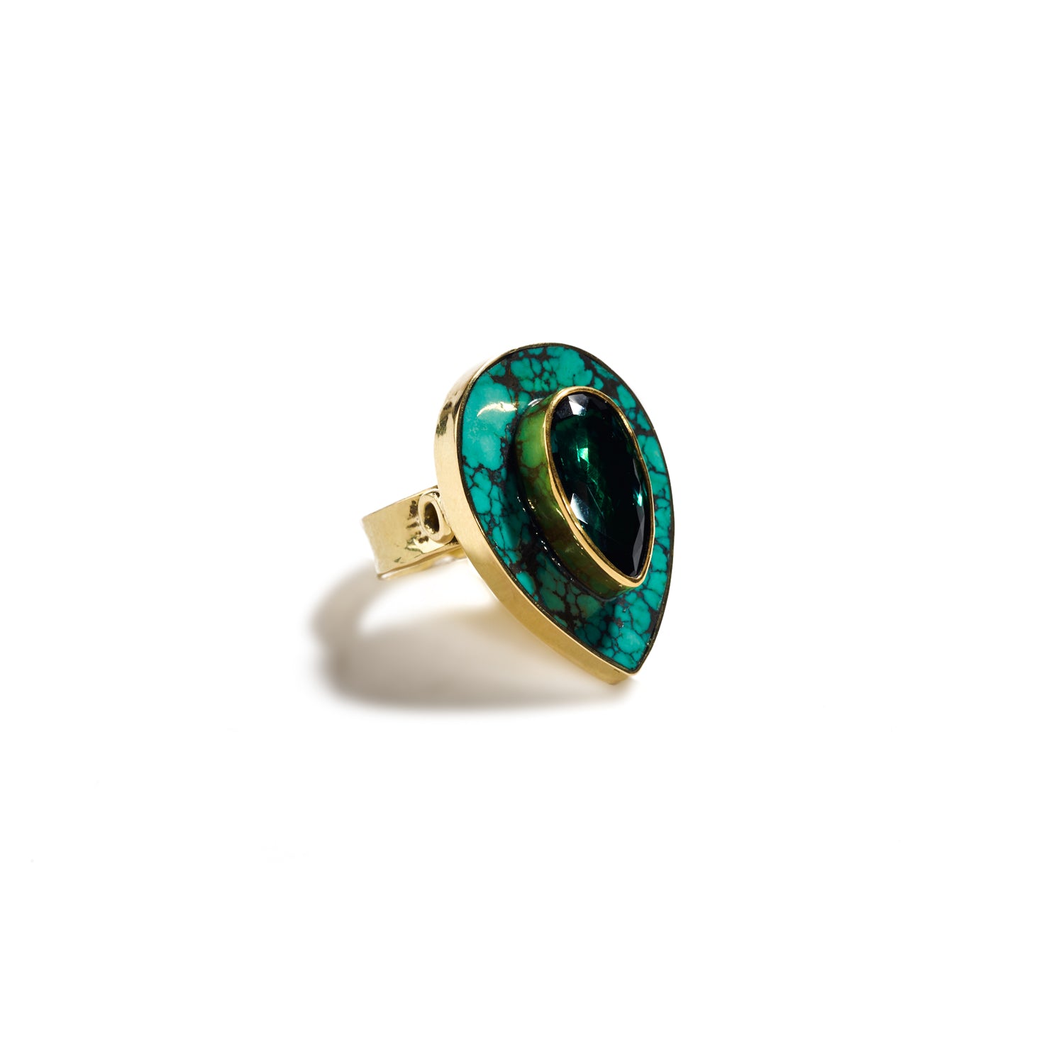 Tourmaline and Turquoise Ring