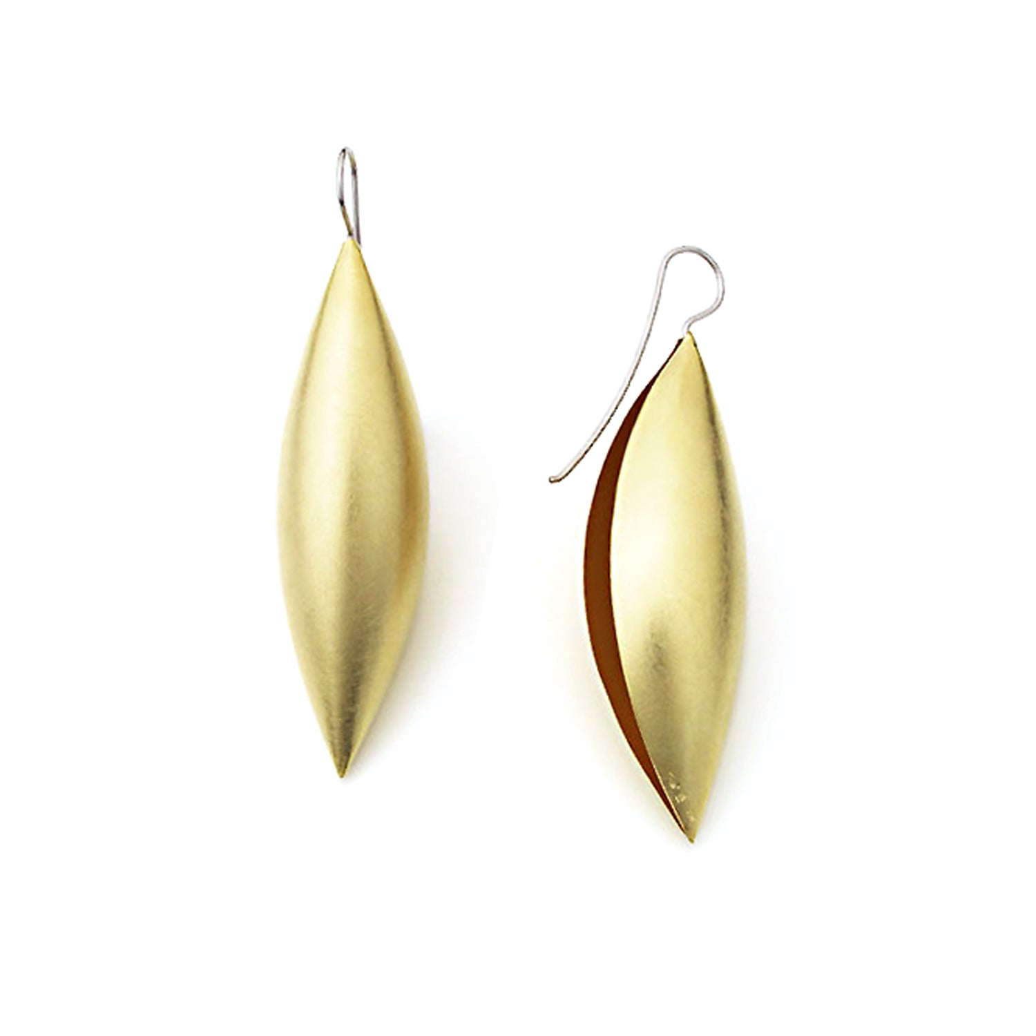 18K Yellow Gold Cocoon Pendant Earrings~62mm